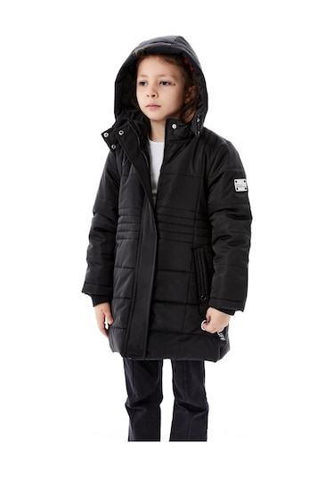 Benitto Kids Kız Çocuk Kapüşonlu Kışlık Şişme Mont 51355 Siyah