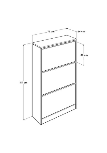 My Design 3 Katlı Büyük Boy Düşer Ayakkabılık Beyaz