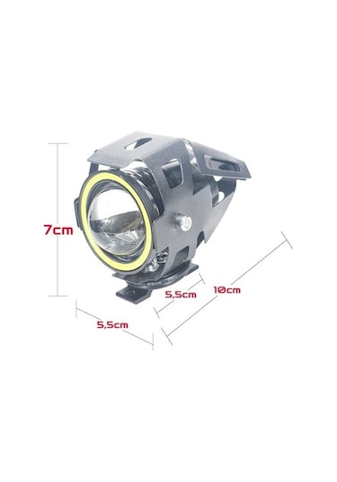 U7 Motosiklet Sis Far Led Mercekli Angel Led 2 Adet 3 Modlu