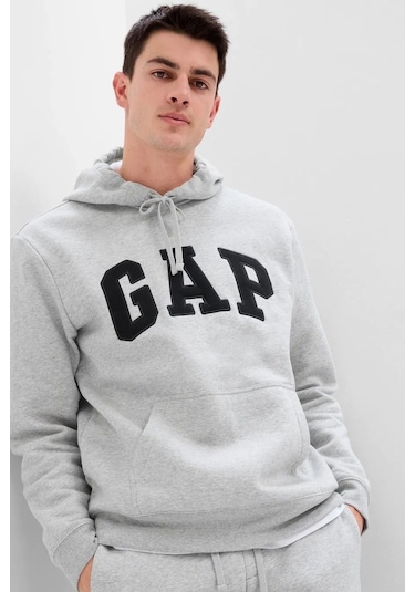 Gap V-heritage Logo Erkek Sweatshirt Gri