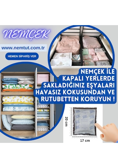 Nemçek Nem Alıcı Tutucu Rutubet Giderici Önleyici Korozyon Önleyici Koku Giderici 250 GR X (10 Paket)