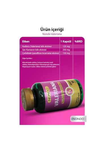 Nondo Valeriana Kedi Otu Jumbo Boy 180 Kapsül