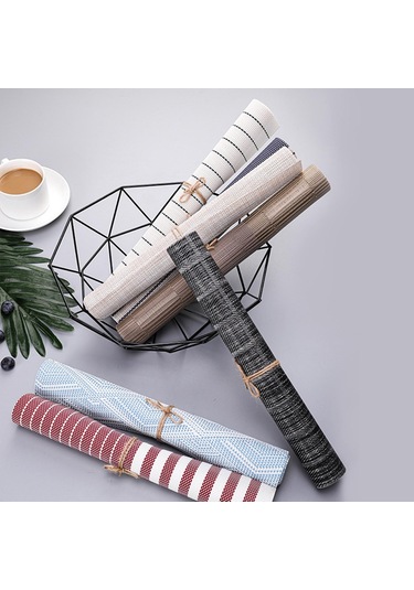 Suntek Magideal 10 Adet Akşam Yemeği Amerikan Servisi Pvc Mat Isıya Gri