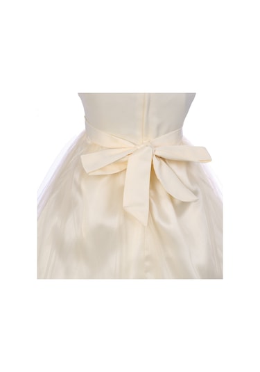 Kız Çocuk Pullu Payetli Abiye Elbise-Altın