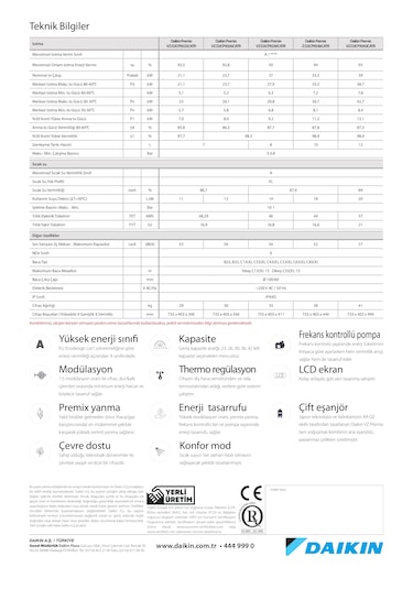 Daikin D2CPX042 Vz 42 Kw Tam Yoğuşmalı Kombi