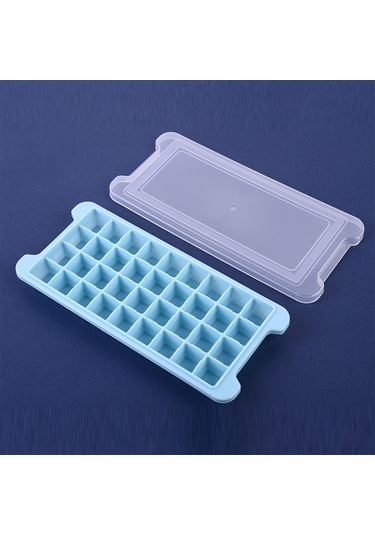 Kosona Güvenli Silikon Ve Pp Malzeme 36 Hücrelü Buzluk, Ev Ve Bar Kullanıma Uygun Kapaklı Buz Formu Mavi Çok Renkli