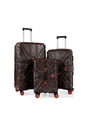 Ççs 5243 Polikarbon & Abs 3 Lü Valiz Seti Kahve Kahverengi