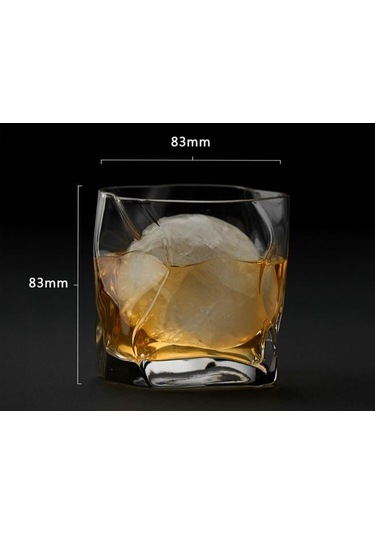 1 Adet Sanat Tasarım Kırpma Viski Tumbler Cam Düzensiz Kıvrımlar Verre Vodka Kupalar Kişilik Brendi Snifters Buzlu Viski Kaya Cam Eski Moda Cam Şeffaf Açık Gri