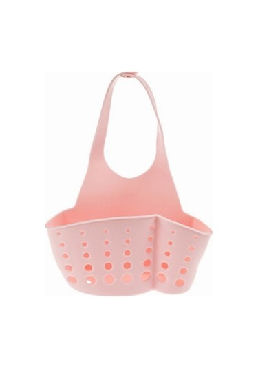 Hfambition Mutfak Lavabo Suyu Akıtıcı Askılı Organizer: Temizlik Malzemeleri Saklama, Porselen, Sprey, Köpük Tutucu - Pembe Pvc Diğer