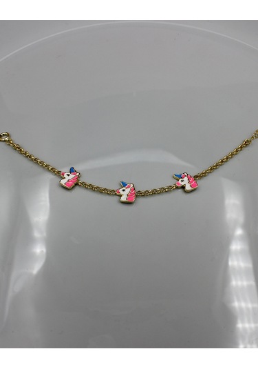 Else Silver 925 Ayar Gümüş Mineli Tek Boynuzlu At Çocuk Bilekliği