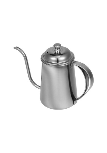 Fortunelane 650ml Paslanmaz Çelik El İle Dökme Kahve Çaydanlığı - Profesyonel Barista Fonksiyonu, Beyaz Renk Beyaz Gümüş