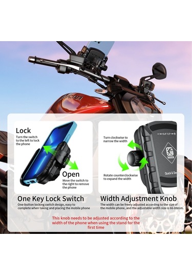 Sones Kewig Elektrikli Bisiklet Vigorously Clip Taban Braketi Açık Hava Bisikleti Cep Telefonu Navigasyon Tutucu, Model: M8sp-c4