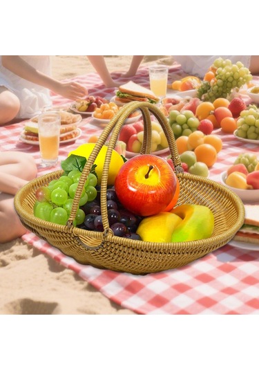 Suntek Pp Malzeme Açık Hava Piknik Depolama Sepeti Hafif Sarı