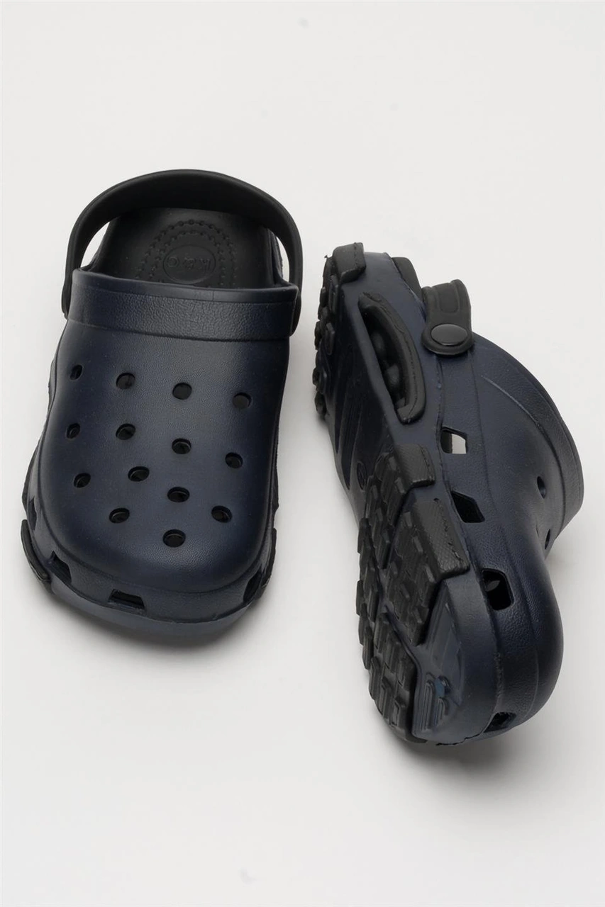 Unisex Çift Tabanlı Ortopedik Hemşire Doktor Aşçı Laboratuvar Deniz Havuz Terliği Sandalet Lacivert - Siyah Lacivert - Siyah