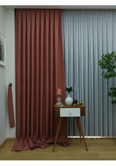 Evdepo Home Keten Kiremit Fon Perde Tek Kanat (518568828) Kiremit