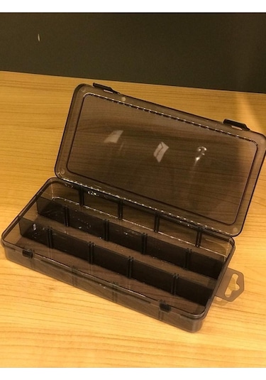 Bayev 2'li Füme Ayarlanabilir Bölmeli Düzenleyici Takı Kolye Boncuk Ilaç Küpe Yüzük Kutusu Organizer