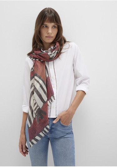 Mavi - Kırmızı Şal 1913439-70456 Kırmızı