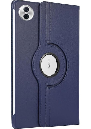 Honor Pad 10 12.1 Inç Kılıf Koruyucu 360 Dönebilen Standlı Pu Deri Tablet Ön Arka Kapak Lacivert