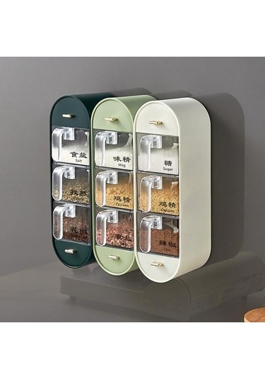 Beyaz Pratik Baharat Kutusu Temiz Neme Dayanıklı Toz Geçirmez Beyaz