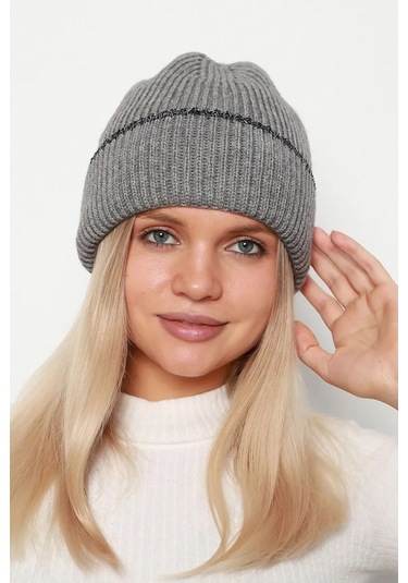 Sim Detaylı Kadın Bere Rkş-1139 Gri Gri