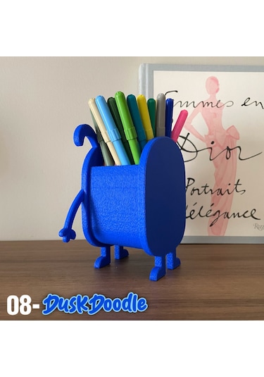 Duskdoodle Mavi Komik Canavar Kalemlik Masa Üstü Düzenleyici