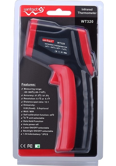 Wintact Wt320 -50 Derece C 380 Derece C El Taşınabilir Dış Mekan Temassız Dijital Kızılötesi Termometre