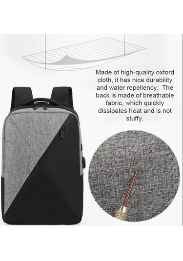 Didadodo 3'lü Usb Şarjlı Sırt Çantası Seti - Büyük Kapasiteli, Su Geçirmez, Ergonomik Tasarım 15.6 Laptop Uyumlu Mavi Renk, Mavi Mavi