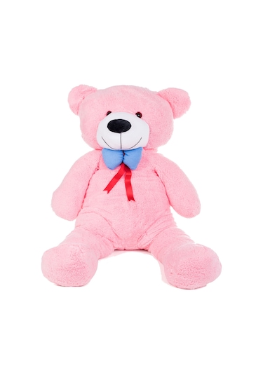 80 Cm Papyonlu Sevimli Peluş Şaşkın Ayı - Sevgiliye Özel Hediye Pembe