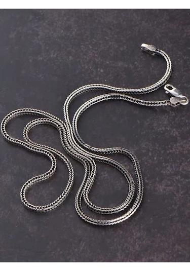 925 Ayar Gümüş Tilki Kuyruğu Zincir Kolye 1,7 Mm