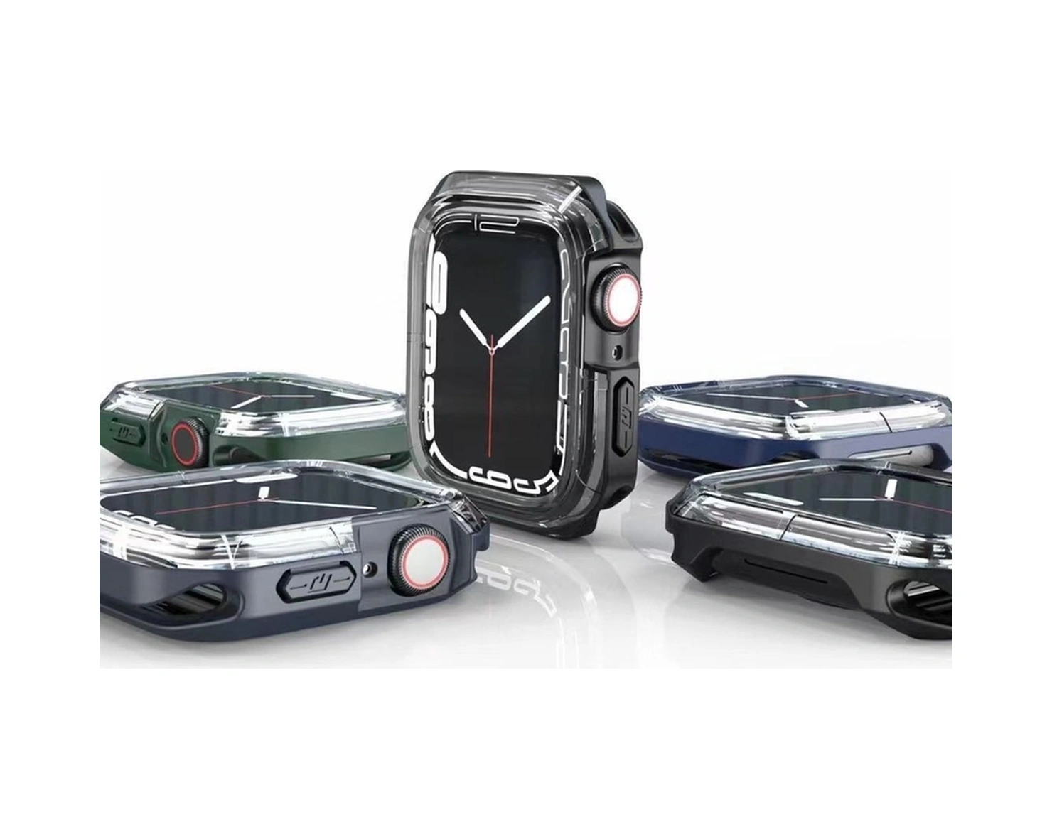 iOS Watch Uyumlu Seri 7 45mm Uyumlu Kasa Koruyucu 360 Tam Koruma Silikon Kılıf