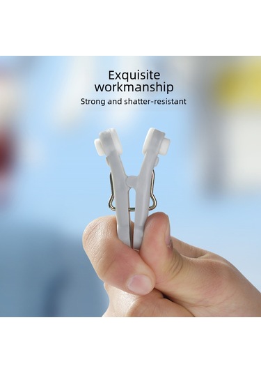 Beyaz + Gri Tekli Çamaşır Mandalı, Dikişsiz Ve Rüzgar Geçirmez Beyaz