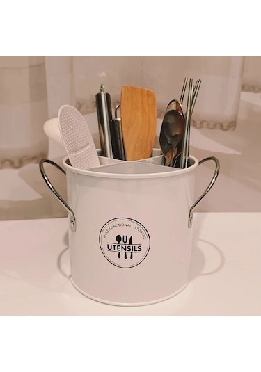 Userfriendly11 Kırmızı Kareli Bıçak Çatal Kovası Paslanmaz Çelik Mutfak Aracı Tutucu Dayanıklı Tezgah Saklama Kırmızı Kareli Bıçak Ve Çatal Kovası