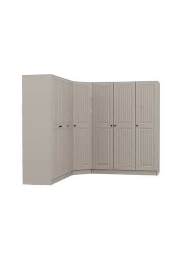 Kale 7 Kapaklı 4 Çekmeceli Köşe Dolap Kumtaşı Mebran İlkbahar 190cm Bej