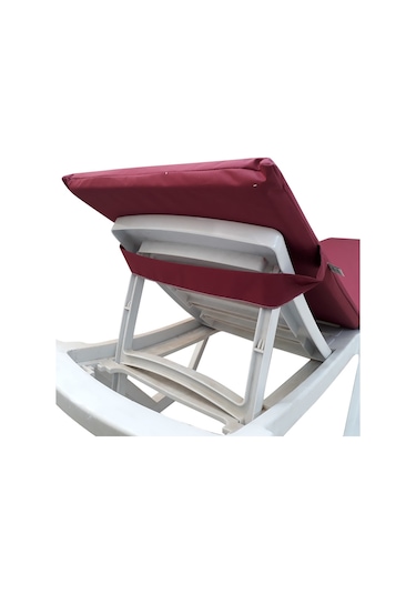 Mirzade Standart Fermuarlı Şezlong Minderi Su Geçirmez Kumaş-bordo