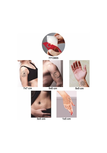 Öte Alemler 5 Li Set Geçici Dövme Kına Şablonu