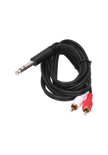 Yaleker 1.5m 6.35mm Erkekden Çift Rca Erkeğe Ses Kablosu - Mikser, Amfi, Ev Sinema Sistemi Bağlantısı - Pvc Bakır Malzeme - Stereo Ses Aktarımı