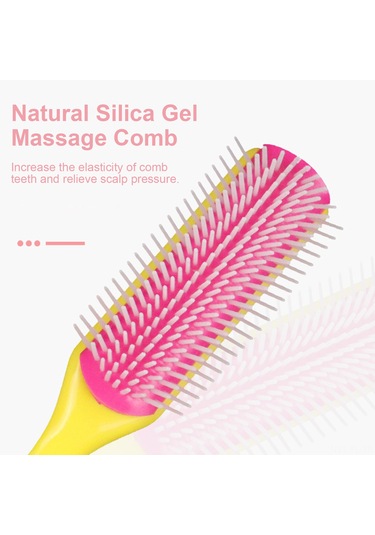 Lemestar Renkli Saç Bakımı Tırnaklı Fırça - Saç Düzleştirme, Kurutma Ve Masaj İşlevi - Salon Ve Ev Kullanıma Uygun - Siyah