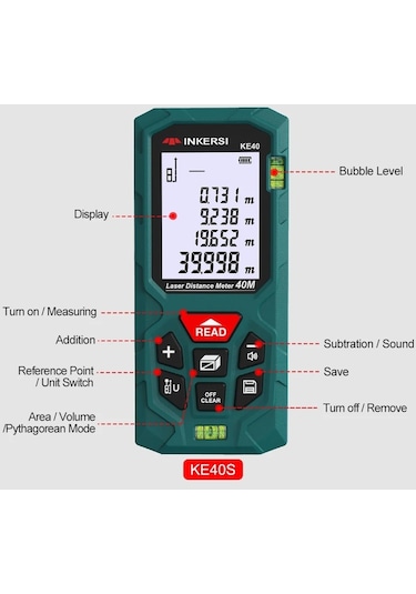 Dijital Lazer Metre Mesafe Ölçer 40 Metre 40m