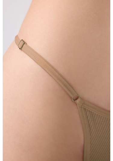 Pamuklu Ve Likralı Ayarlanabilir Lastikli Kaşkorse Fitilli Kadın Tanga Külot 5'li Paket-2 Renkli-2 Çok Renkli