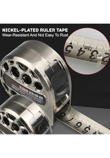 5m 25mm-3m 5m 7.5m Paslanmaz Çelik Mezura Su Geçirmez Anti Korozyon Ölçüm Araçları Içi Boş Tasarım Ev Ağaç İşleme Çelik Cetvel