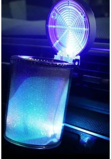 Araç İçi Oto Kokusuz Küllük Rgb Işıklı Kapaklı 1239642