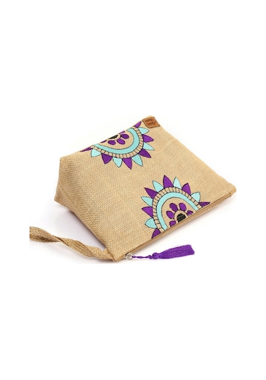 Ju Yaratıcı Tasarım Hasır Kadın Portföy & Clutch Üçgen Çanta