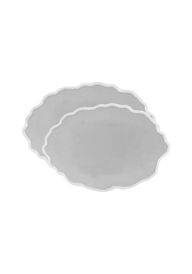 Epoksi Silikon Kalıp Söz Ve Nişan Tepsi Kalıbı Oval Düzensiz Dalgalı Tepsi Seti 2 Li