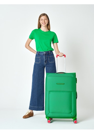 Benetton Büyük Boy Kumaş Valiz Yeşil Bnt2800
