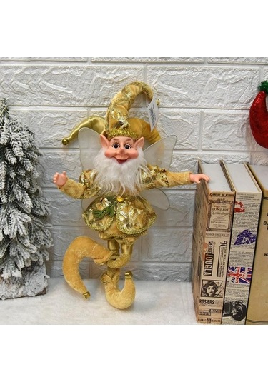 Pazly Altın Noel Elf Bebek Dekorasyon El Yapımı Bebek Hediye Noel Ağacı Kolye Ev Süsleme Elf Palyaçolar Yeni Yıl Dekor Çocuklar Hediyeler Altın