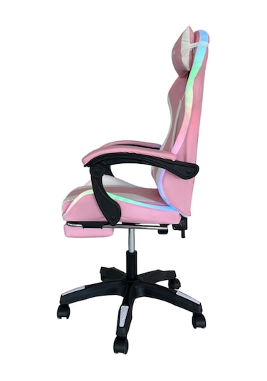 Fashcolle Pink Star Işıklı - Masaj Özellikli Oyuncu Koltuğu Pembe-beyaz