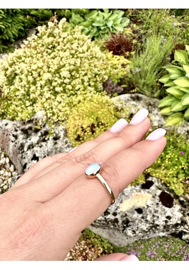 Elana Sentetik Ay Taşı Yüzük 154540334 Beyaz