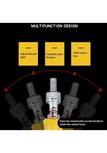 Cc Globall 13'ü 1 Arada Ratct Katlanabilir T Tipi Toplu Reklam Tornavida Seti Tek Kelime Tornavida Ev Bakım Araçları
