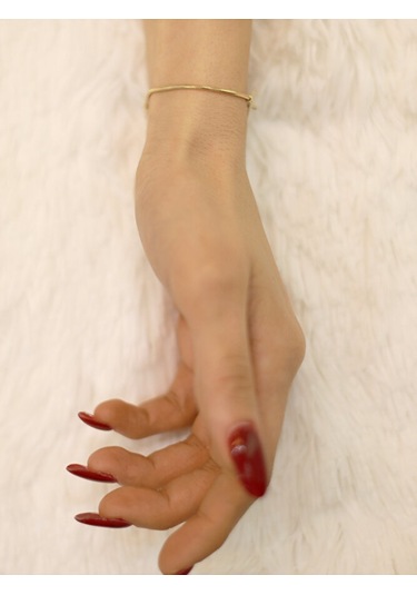 14 Ayar Altın Balık Sırtı Zincir Kalpli Bileklik Altın