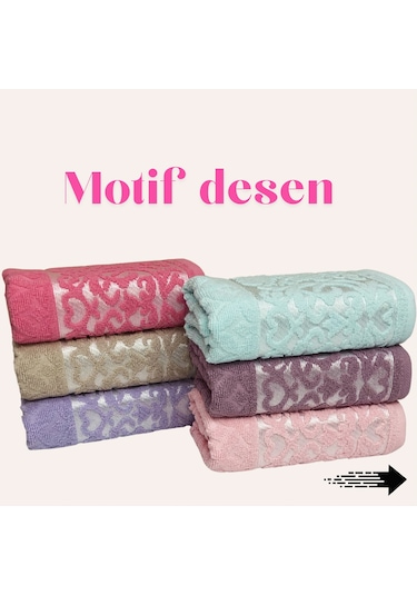 Bimar Bukle Jakarlı Soft Motif Desenli El Ve Yüz Havlusu 50 X 90 Cm X 3 Adet Çok Renkli